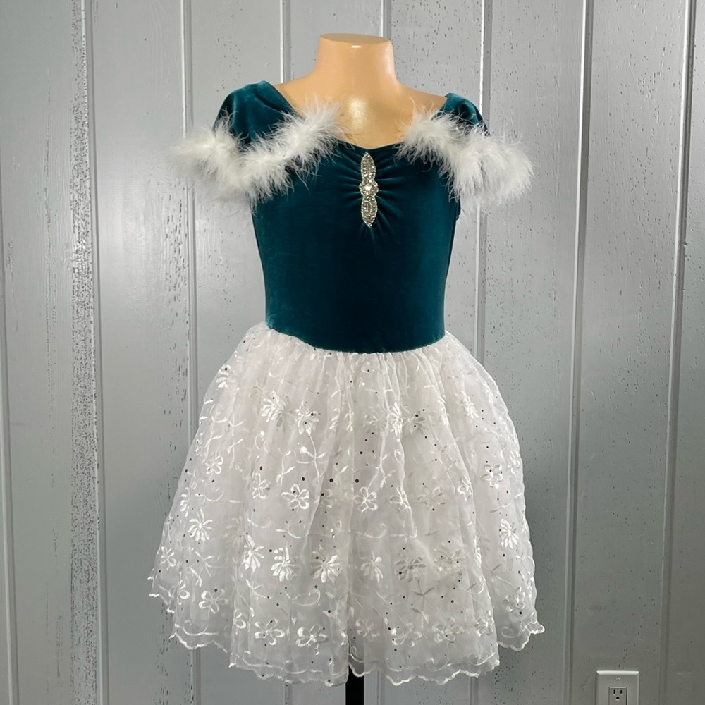 **Revolution Dancewear Girl'sTeal Winter Dress Sz XLC